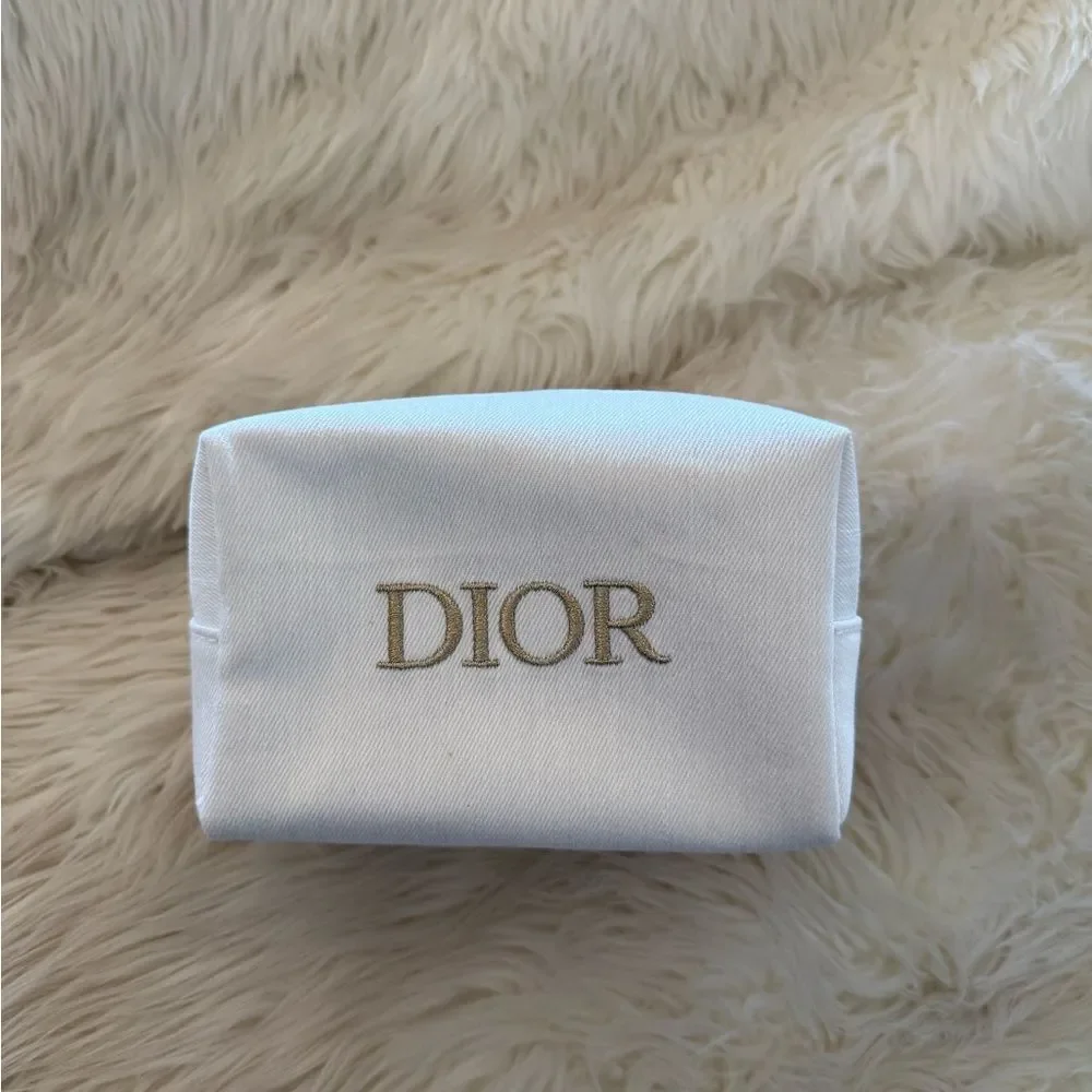 DIOR white makeup pouch